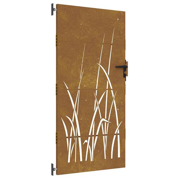 vidaXL Puerta de jardín acero corten diseño hierba 85x200 cm