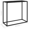 vidaXL Mesa consola vidrio templado negro 80x35x75 cm