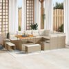 vidaXL Conjunto de sof&aacute;s de jard&iacute;n con coj&iacute;n 12 pcs Beige Polirat&aacute;n