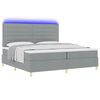 vidaXL Cama Box Spring LED con colch&oacute;n Gris Claro 200 x 200 cm tela