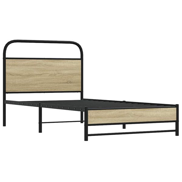 vidaXL Estructura de cama sin colch&oacute;n 90x190 cm madera roble Sonoma