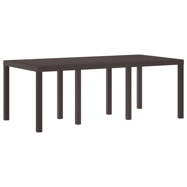 vidaXL Conjunto de Comedor de Jard&iacute;n 7 pcs Marr&oacute;n Ratan Polt