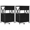 vidaXL Armario de Noche 2 uds. Roble Negro 40 x 31 x 60 cm