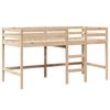 vidaXL Cama alta con escalera y techo madera maciza de pino 90x200 cm