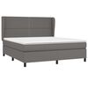 vidaXL Cama box spring con colch&oacute;n cuero sint&eacute;tico gris 180x200 cm