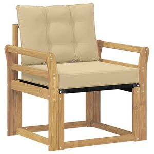 vidaXL Sof&aacute; de exterior Madera maciza de acacia y textileno Blanco