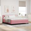 vidaXL Cama tipo Box Spring con colch&oacute;n Rosa 180 x 200 cm Terciopelo