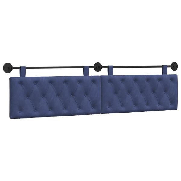 vidaXL Cabecera Colgante Azul Polic&iacute;a 210 x 55 x 7 cm Terciopelo