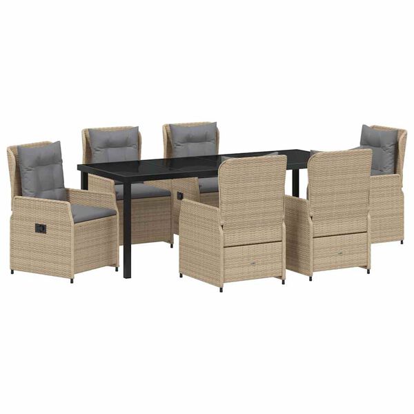 vidaXL Conjunto de Comedor de Jard&iacute;n 7 pcs Beige y Gris Claro