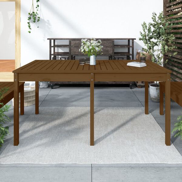 vidaXL Mesa de jardín madera maciza pino marrón miel 159,5x82,5x76 cm
