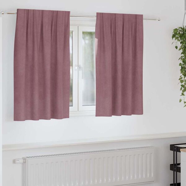 vidaXL Cortinas opacas 2 pcs Rosa Oscuro 140 x 140 cm Terciopelo