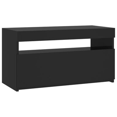 vidaXL Mueble de TV con luces LED negro 75x35x40 cm