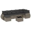vidaXL Set de sof&aacute;s de jard&iacute;n 8 pzas y cojines rat&aacute;n sint&eacute;tico gris
