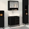 vidaXL Juego de muebles de ba&ntilde;o 2 pcs Roble Negro Madera de ingenier&iacute;a