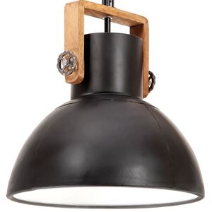 vidaXL L&aacute;mpara colgante industrial redonda 25 W negro 40 cm E27