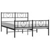 vidaXL Estructura cama sin colchón con estribo metal negro 120x190 cm