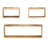 vidaXL Juego de estantes cubo de pared 3 piezas madera maciza de mango