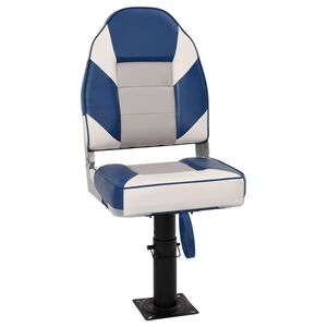 vidaXL Asiento de barco con pedestal altura ajustable 360&deg; giratorio