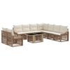vidaXL Conjunto de sof&aacute;s de jard&iacute;n 10 uds. Beige y blanco crema