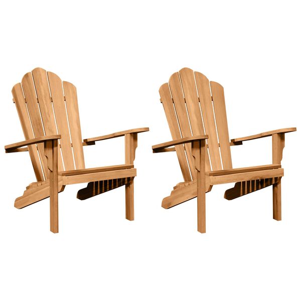 vidaXL Silla Adirondack 2 pcs Marr&oacute;n 78 x 77 x 95 cm
