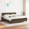 vidaXL Cama box spring con colch&oacute;n tela marr&oacute;n oscuro 180x200 cm