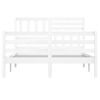 vidaXL Estructura cama doble peque&ntilde;a madera maciza blanco 120x190 cm