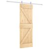 vidaXL Puerta corredera con herrajes madera maciza de pino 70x210 cm