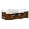vidaXL Sof&aacute; cama con cajones sin colch&oacute;n roble ahumado 90x190 cm
