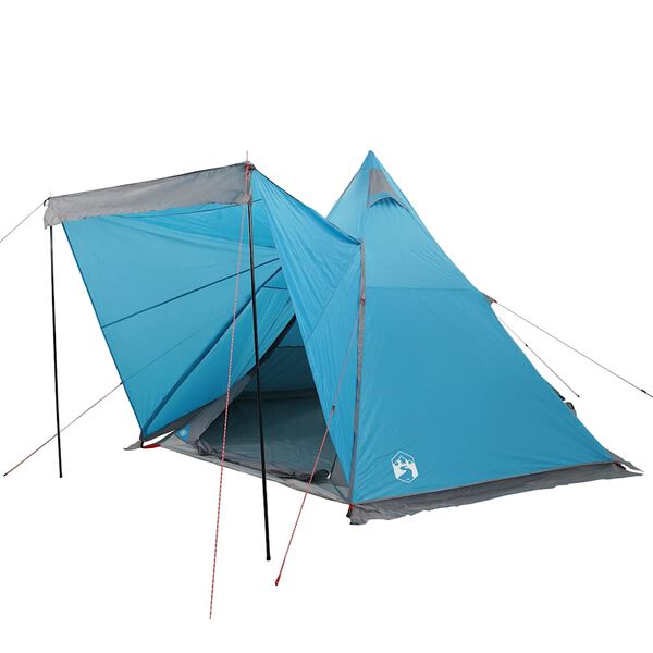 vidaXL Tienda de campa&ntilde;a familiar tipi 6 personas impermeable azul