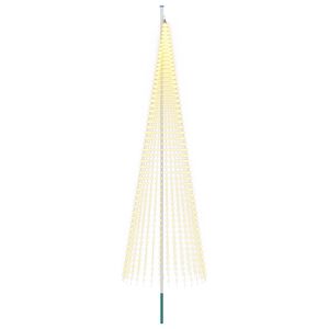 vidaXL &Aacute;rbol de Navidad con luces, estacas y m&aacute;stil 500 cm 1632 LED