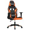 vidaXL Silla gaming cuero sintético negro y naranja