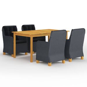 vidaXL Juego de comedor para jard&iacute;n de 5 piezas gris oscuro
