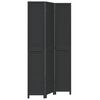 vidaXL Biombo separador de 3 paneles madera maciza Paulownia negro