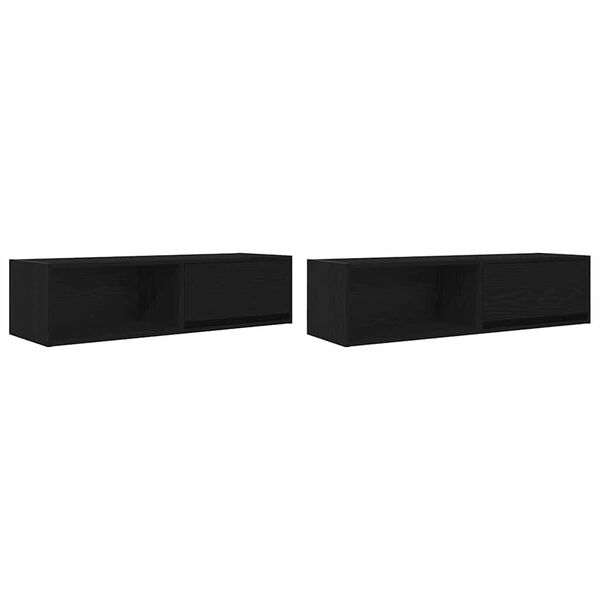 vidaXL Muebles de TV 2 uds Roble Negro 100x31x25,5cm Madera ingenier&iacute;a