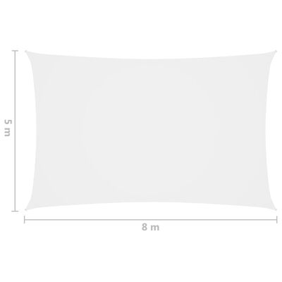 vidaXL Toldo de vela rectangular tela Oxford blanco 5x8 m