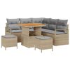 vidaXL Conjunto de sof&aacute;s de jard&iacute;n 8 uds. Beige rat&aacute;n sint&eacute;tico