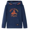 Sudadera infantil con capucha azul marino y naranja 140