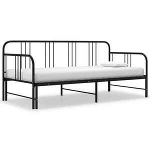 vidaXL Estructura sof&aacute; cama extra&iacute;ble sin colch&oacute;n metal negro 90x200cm