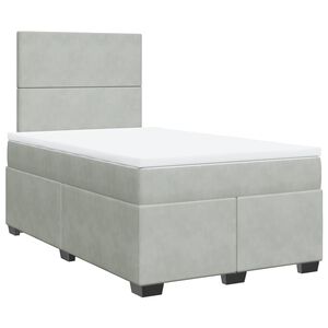 vidaXL Cama box spring con colch&oacute;n terciopelo gris claro 120x200 cm