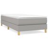 vidaXL Cama box spring con colch&oacute;n tela gris claro 90x190 cm