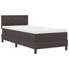 vidaXL Cama tipo Box Spring con colch&oacute;n Marr&oacute;n Oscuro 90 x 190 cm tela
