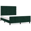 vidaXL Estructura cama sin colch&oacute;n terciopelo verde oscuro 140x200 cm