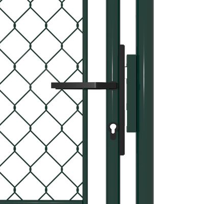 vidaXL Puerta de jardín de acero verde 100x150 cm