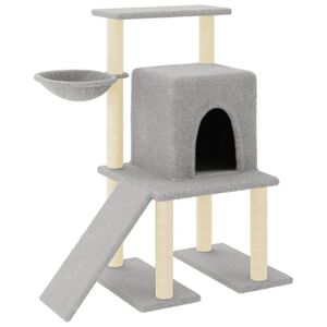 vidaXL Rascador para gatos con postes de sisal gris claro 96,5 cm