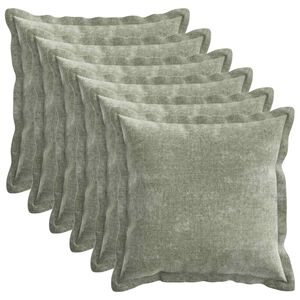 vidaXL Funda de almohada 6 uds. HOUTEN Verde 30 x 30 cm Tela Chenille