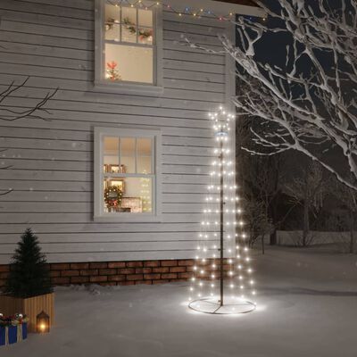 vidaXL Árbol de Navidad cónico 108 LED blanco frío 70x180 cm