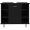vidaXL Juego de muebles de ba&ntilde;o 4 pzas madera ingenier&iacute;a negro