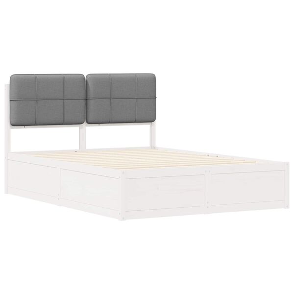 vidaXL Estructura de Cama con Cabecera Tapizada Gris Claro