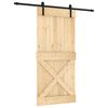vidaXL Puerta Corredera Natural y negro 95 x 210 cm