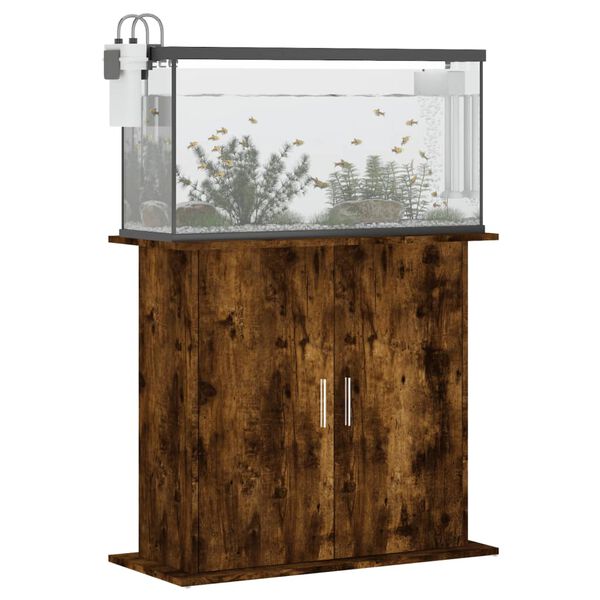 vidaXL Soporte de acuario madera ingenier&iacute;a roble ahumado 81x36x73 cm